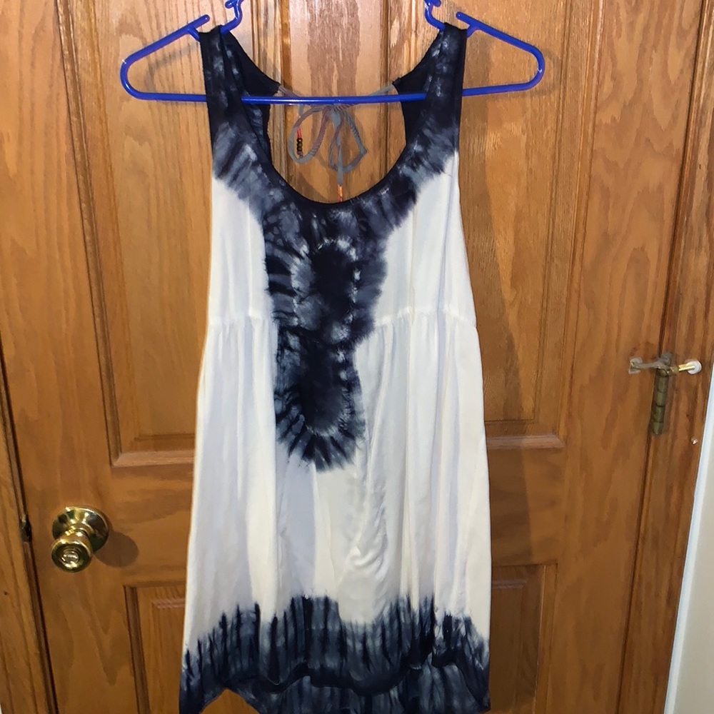 Blue and white tie dye dress
